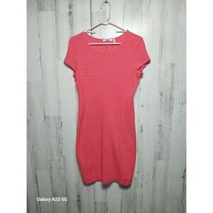 Three Dots Women's Large Orange Body Con Dress